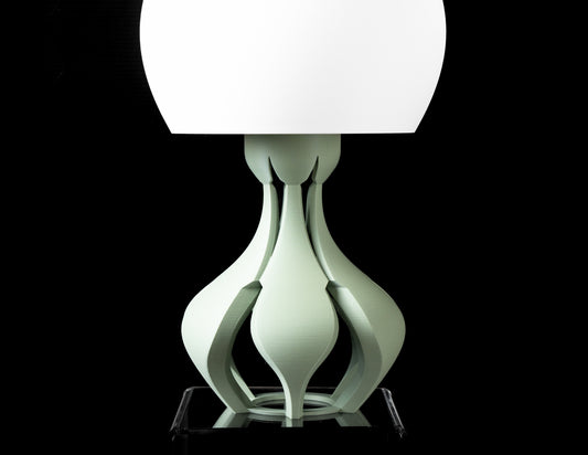 Tischlampe „Flora Glow“ – 3D-gedruckte Designlampe in floral-skulpturalem Look
