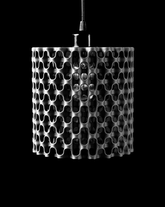 Pendelleuchte „Grid Tube“ – 3D-gedruckter Zylinder-Lampenschirm im Mesh-Design
