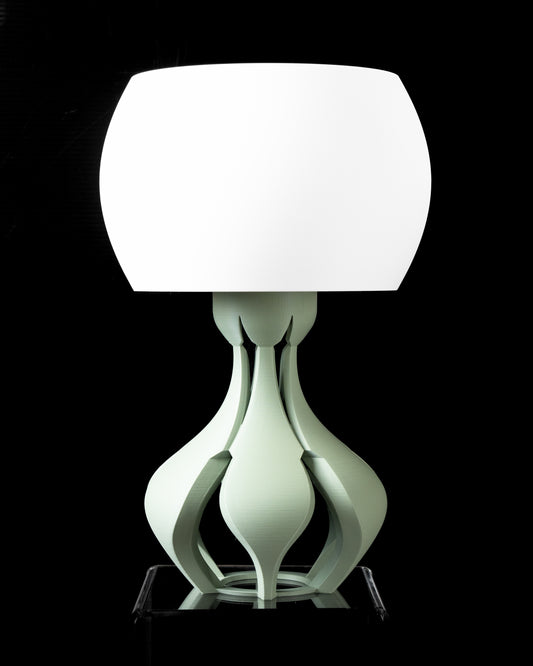 Tischlampe „Flora Glow“ – 3D-gedruckte Designlampe in floral-skulpturalem Look