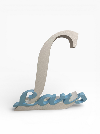 Personalisiertes 3D-Namensschild mit Initiale