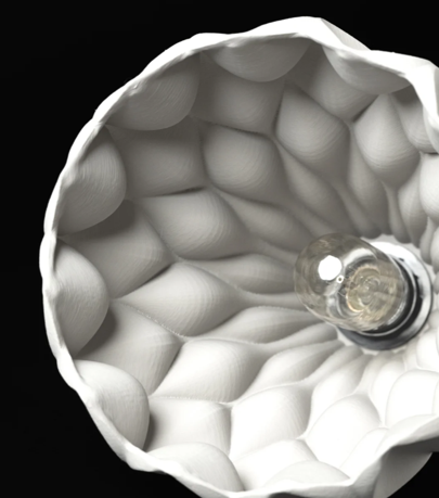 Pendelleuchte „Ripple Light“ – 3D-gedruckter Lampenschirm